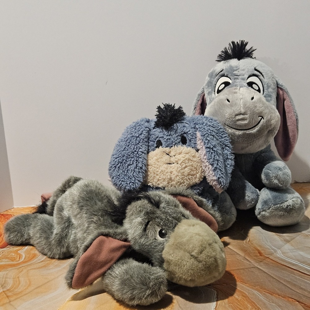 Disney Eeyore Plush Lot of 3 Winnie the Pooh Disney Parks Disneyland Vintage